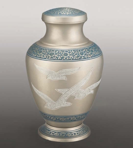 Roman V Token Brass Vases Cremation Urn