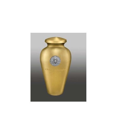 Silver Army Gold Metal Cremation Urn