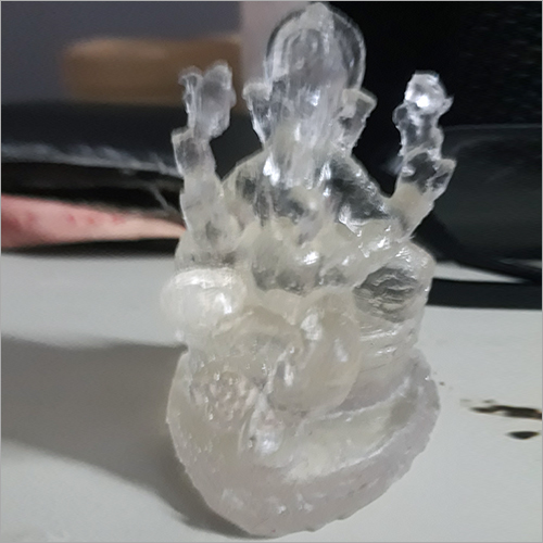 Clear Cast Ganesha Statue - Glass Material, 8 inches Tall, Crystal Clear Finish | Easy to Install, Indian Religious Theme