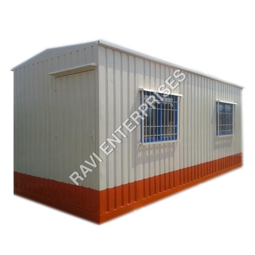 White And Orange Mobile Portable Office Cabin