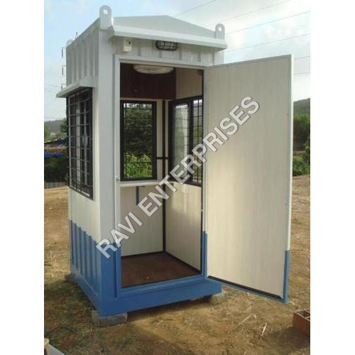 Blue And White Onsite Security Guard Cabin
