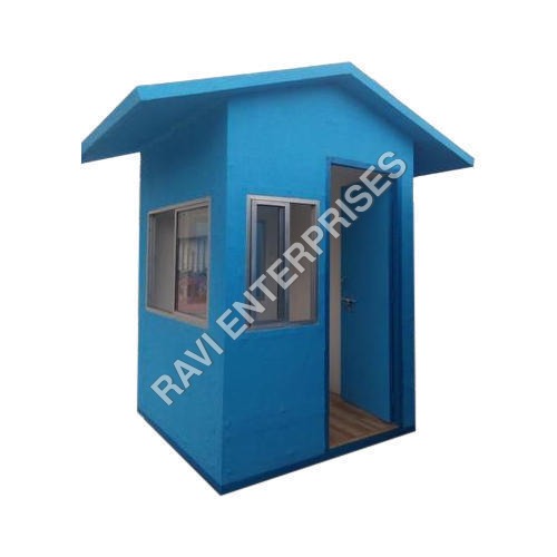 Prefabricated Portable Security Guard Cabin - Steel and Container Material, 5-10mm Wall Thickness, Blue Color, Alloy Aluminum Sliding Windows, Waterproof and Corrosion-Resistant Features