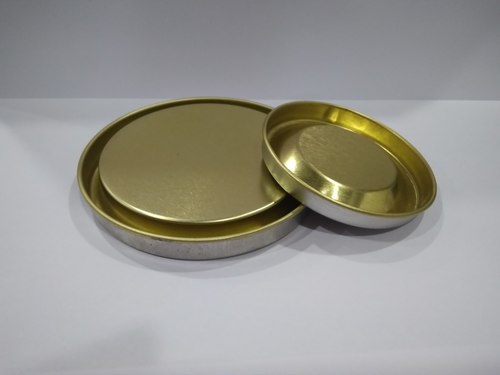Golden Round Tin Container Lid