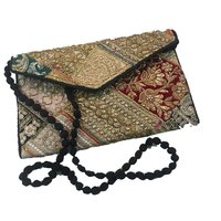 Hand Bag - 100% Cotton, Small Size, Multi Color | Embroidered Patchwork, Button Closure, Daily Casual Use