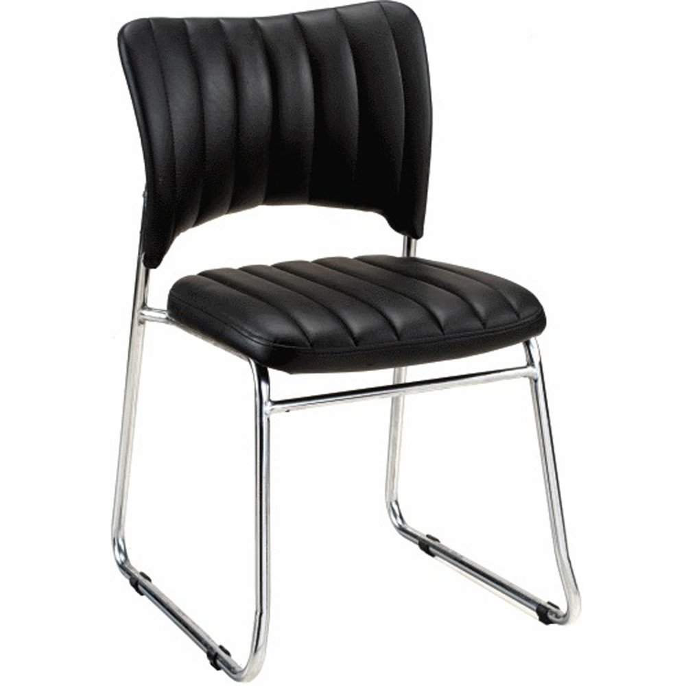 Office Leather Chair - Leatherette Upholstery, 18 Inch Height, Matte Black | Elegant Design, Comfortable Seating, Stainless Steel Framework, 2-Year Warranty