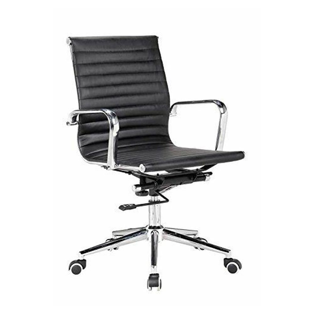 Office Cabin Chair - Stainless Steel Frame, 20 Inch Height , Black Mesh Upholstery | Contemporary Design, No Assembly Required, Corrosion Resistant, 2-Year Warranty