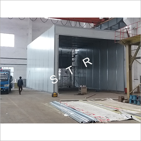 Green Paint Room - Steel Structure, Rock Wool Panels, Square Pipe Beams | Impact Resistant, Shock Resistant, Durable Design, Quality Checked, Easy Installation