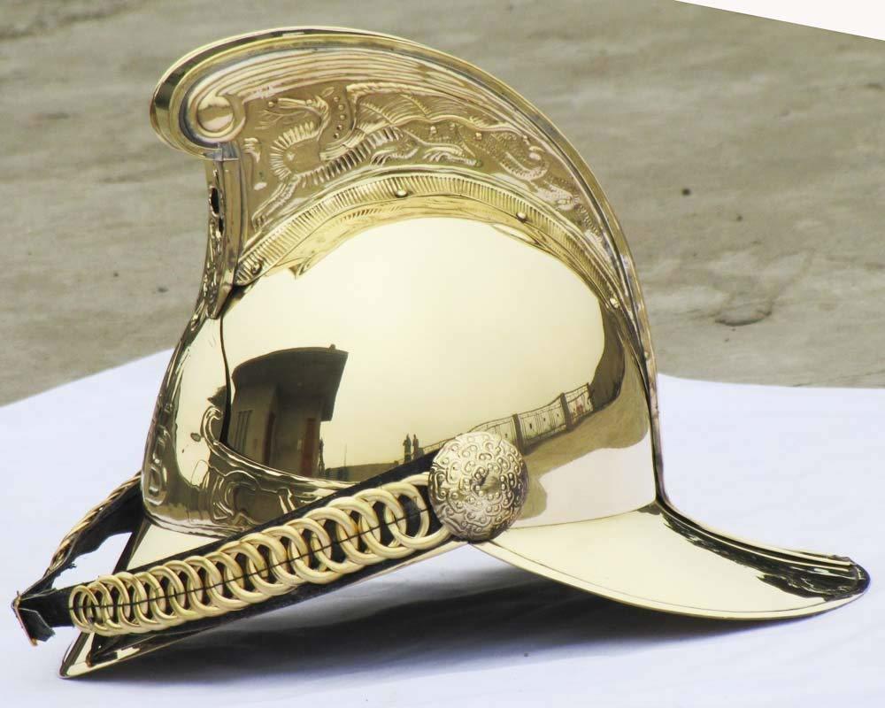 Thorinstruments (With Device) Collectible Victorian Merryweather Brass Mfb Fireman Fire Brigade Helmet