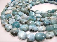 Natural Larimar Tumbled Free Shape Size 11 to 16mm Smooth Beads