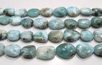 Natural Larimar Tumbled Free Shape Size 11 to 16mm Smooth Beads