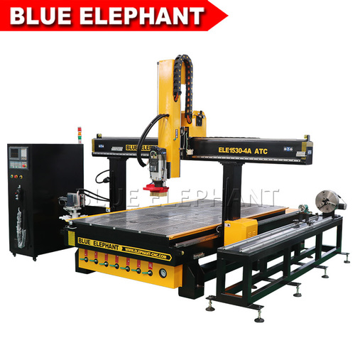 Vacuum Cleaning System 1530 Carousel Atc Woodworking Cnc Router Machine With Rotary Device