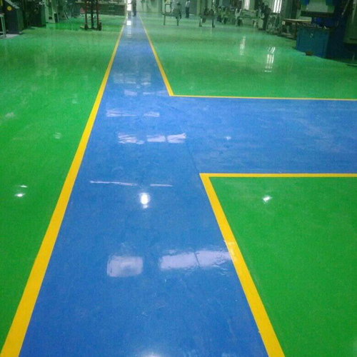Epoxy Blue Strip Paint Flooring Services