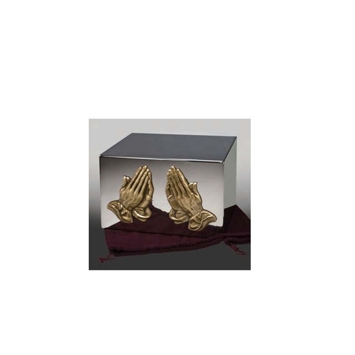 Two Large Gold Praying Hands Companion Urn