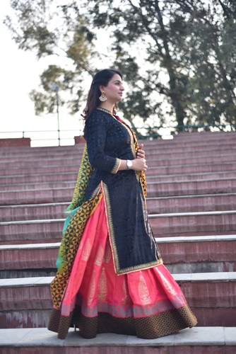 Cotton Silk Block Printed Suit