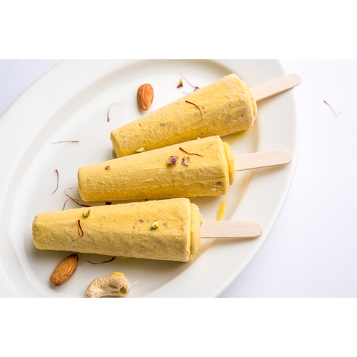 Ice Cream Kulfi - Milk, 10x2cm, 50g | Natural Ingredients, Various Flavors, Individual Wrapper, Frozen Storage