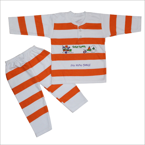 Baby Suit Coloured Strip Orange Color Baby Suit Coloured Strip Orange Color
