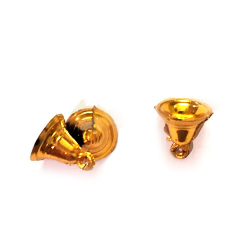 Design Golden Bell - Plastic, 10 mm Size, Golden Color | Features: Painted Finish with Pearl Accent