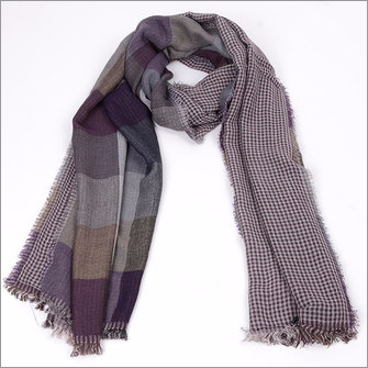 Purpel Men Check Scarves
