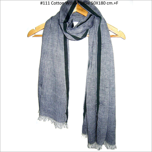 Men Cotton Grey Scarves Scarf Length: Long