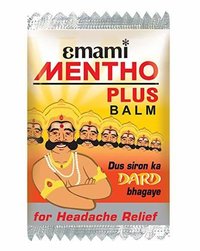 Emami Mentho Plus Balm - Medicated Balm, 5-10g Sachet | Yellow, Menthol & Camphor For Headache & Body Ache Relief, 24 Months Shelf Life