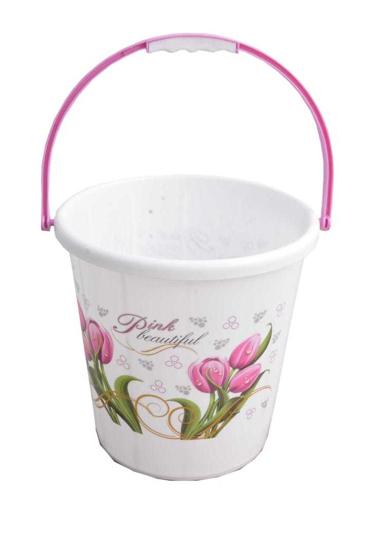 18 no Printed round bucket yellow