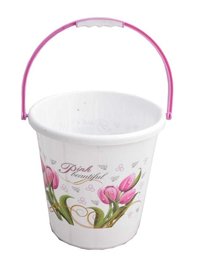 18 no Printed round bucket yellow