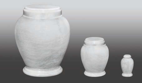 Arno White Marble Aluminum Cremation Urn