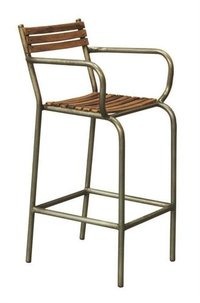 Iron Bar Stool - 18x18x29 Inch , Antique Handmade Iron Design, Durable, Easy To Clean, Eco-friendly, Indoor Use, Solid Wood Seat