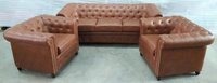 Luxury Leather Sofa - Premium Quality, Comfortable Seating For Home And Office Use | Ideal For Vintage And Modern Decor