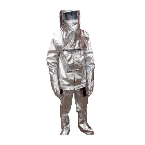 Safety Fire Proximity Suit - Poloyster Fabric, Free Size, Grey Color | 2 to 4 Layer Heat Resistant, Reflects Radiant Heat up to 1500°C