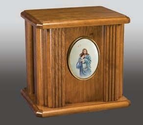 Atlantic Cross & Nameplate Wood Urn