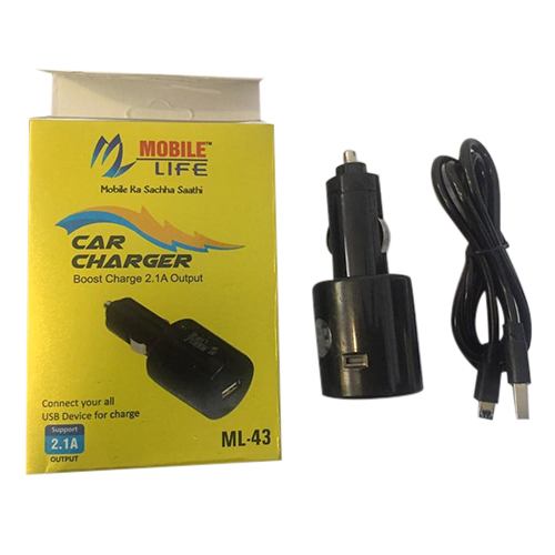 2.1A Car Charger - Plastic Material, Compact Design | High Compatibility, Thermal Resistance, Portable, Available in Various Sizes and Colors
