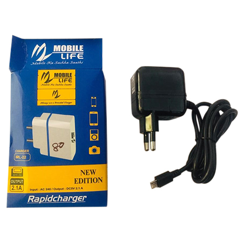 ML 22 2.1A Mobile Rapid Charger - Plastic Body, Compact Design | Lightweight Portability, Versatile Power Compatibility