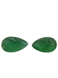 4.14Cts Natural Zambian Emerald 12X7.5mm Pear Cut matching pair loose gemstone