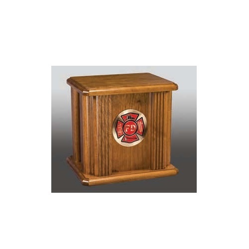 Freedom Firefighter Natural Wood Cremation Urn