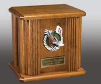 Freedom Firefighter Natural Wood Cremation Urn