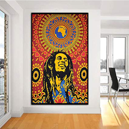 Bohemian Indian Cotton Screen Pigment Print Wall Decor Tapestry