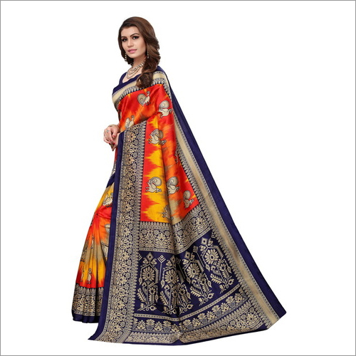 Printed Mysore Silk Saree