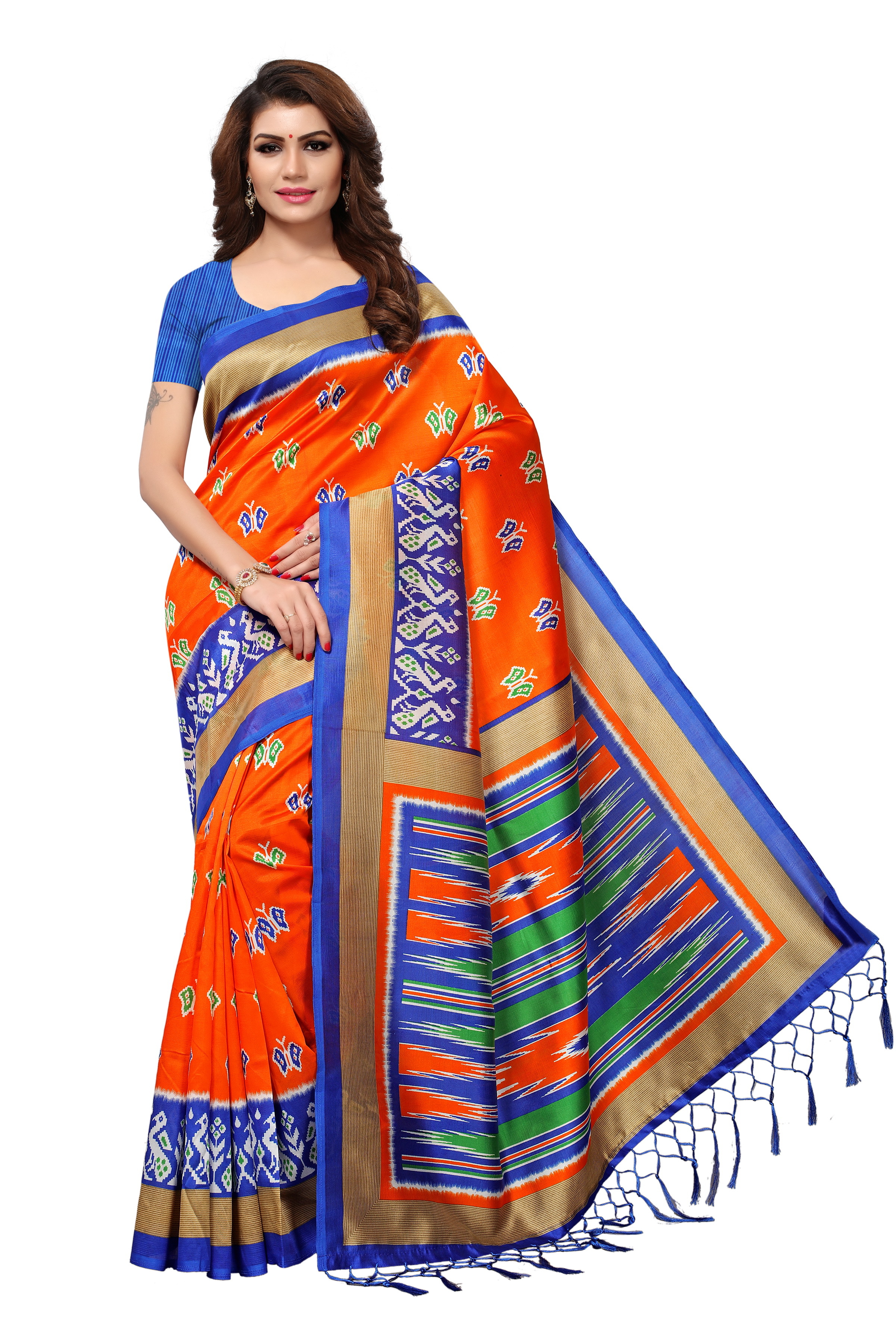 Printed Mysore Silk Jhalar Saree