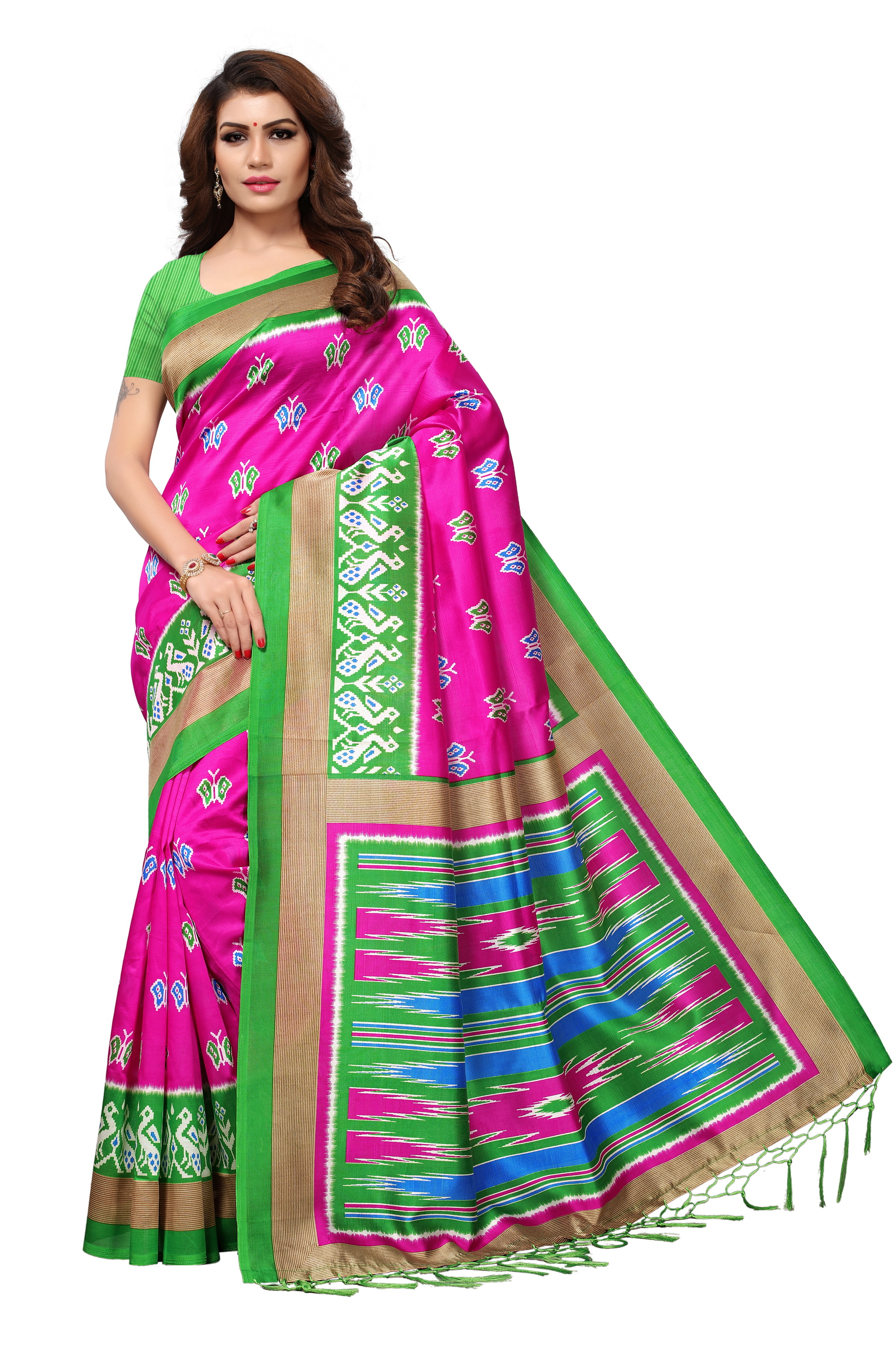 Printed Mysore Silk Jhalar Saree