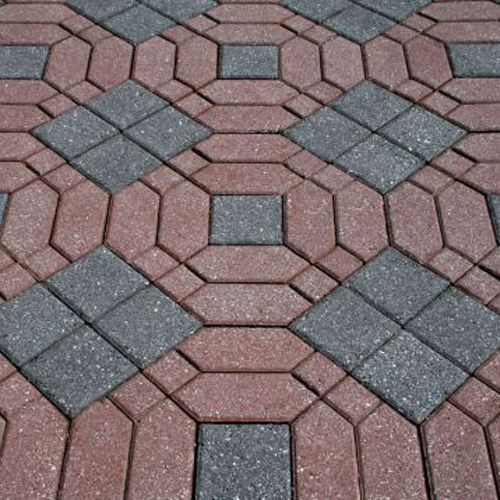 Interlock Pavers Tiles - Concrete, 50mm Thick, Red, Octagon Shape | Durable, Easy Installation, Textured Surface, Strong, Cost-Effective