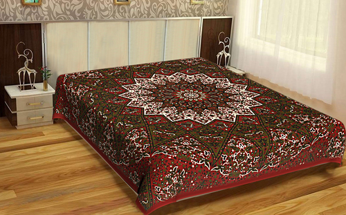 Quick Dry Brown Color Mandala Hand Printed Handmade Tapestry