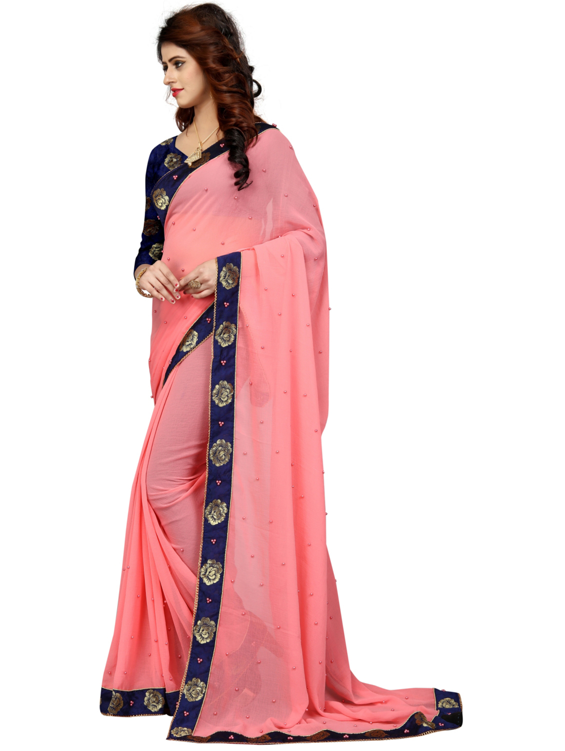 Georgette Saree With Jacquard Border
