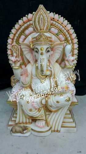 Ganesh Murti - Marble Craftsmanship | Exquisite Detail, Spiritual Symbolism, Decorative Art Piece