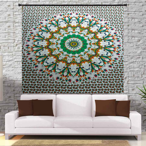 Multi Color Indian 100% Cotton Handmade Printed Bed Sheet Tapestry