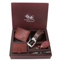 Brown Mens Leather Belt Combo Set