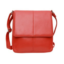 Leather Junction Red Messenger Bag - Spongy Nappa Leather, 26x24x6 cm | Elegant Design, Multiple Pockets, Lightweight