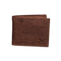 Bifold Leather Wallet - Hunter Leather, 24x9x3 Cm, Brown Color, Bi-fold Design, Suede Lining, Stylish & Durable Gifting Option