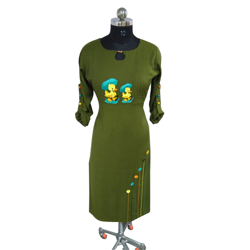 Green Ladies Fashionable Kurti