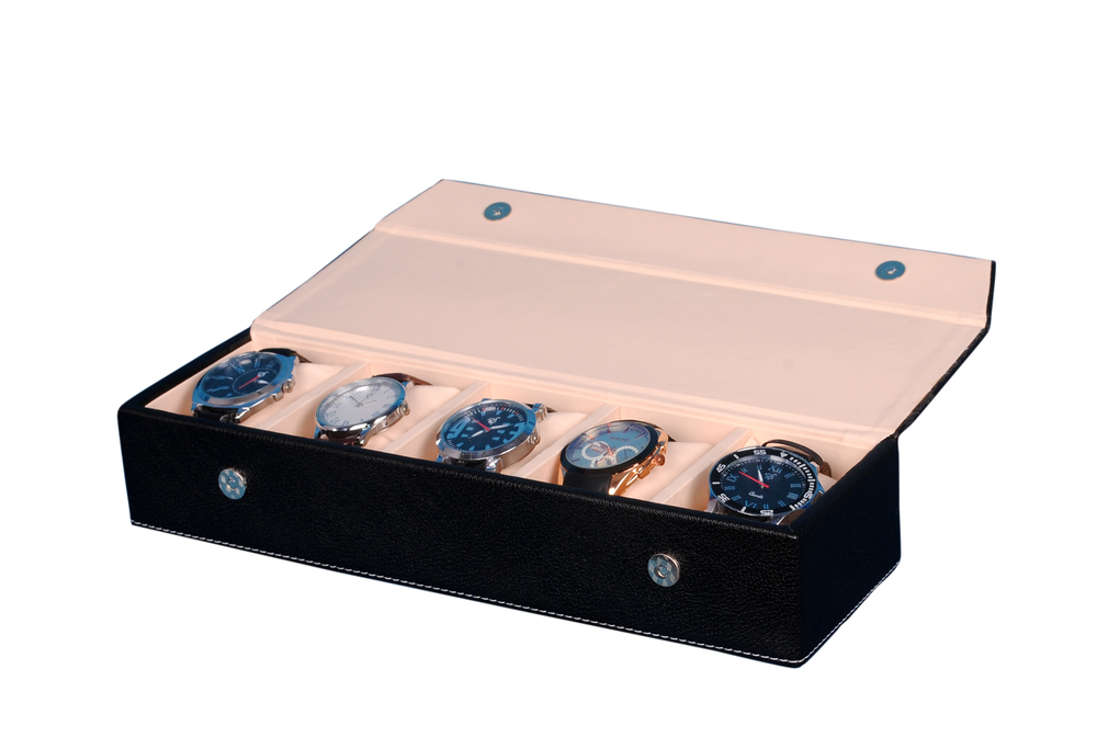 Fico Black Watch Case for 5 Watches